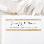 Gold Faux Glitter Stripe Script Typography Label (Insitu)