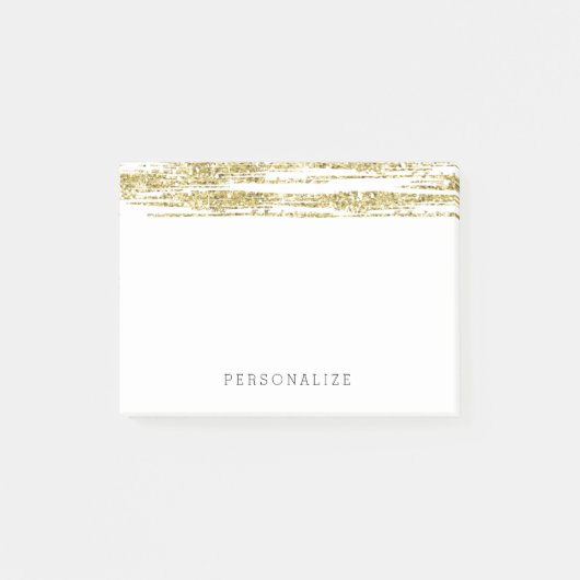 Gold Faux Glitter Stripes Post-it® Notes (Voorkant)