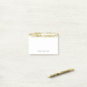 Gold Faux Glitter Stripes Post-it® Notes (Op bureau)