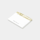 Gold Faux Glitter Stripes Post-it® Notes (Schuin)