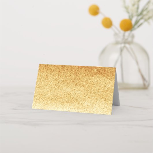 Gold Faux Glitter Table Number Plaatskaartje (Achterkant)