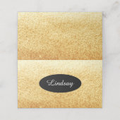 Gold Faux Glitter Tafel Zitplaatsnaam Plaatskaartje (Buitenkant ongevouwen)