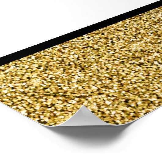 Gold Faux Glitter Unplugged Wedding Sign Poster (Hoek)