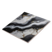 Gold Faux Glitter Veined B&W Marble ID1180a Tegeltje (Zijkant)