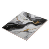 Gold Faux Glitter Veined B&W Marble ID1180c Tegeltje (Zijkant)