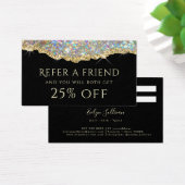 Gold faux glitter verwijzingskaart visitekaartje (Bureau)