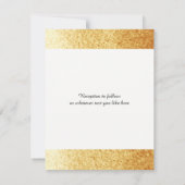 Gold Faux Glitter Wedding Invitation Kaart (Achterkant)
