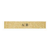 Gold Faux Glitter Wedding Monogram Uitnodigingen Wikkel (Vlak)