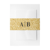Gold Faux Glitter Wedding Monogram Uitnodigingen Wikkel (Voorkant Voorbeeld)
