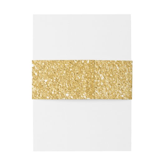 Gold Faux Glitter Wedding Monogram Uitnodigingen Wikkel (Achterkant Voorbeeld)