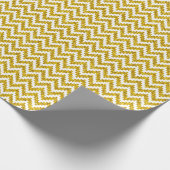 Gold Faux Glitter & White Ikat Chevron Cadeaupapier (Hoek)