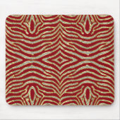 Gold Faux Glitter Zebra Stripes - Aangepaste achte Muismat (Voorkant)