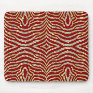 Gold Faux Glitter Zebra Stripes - Aangepaste achte Muismat