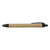 Gold Faux Glitter Zwarte Inkt Pen (Bovenkant)