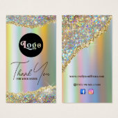 Gold faux iridescent glitter folie visitekaartje (Voorkant /achterkant)