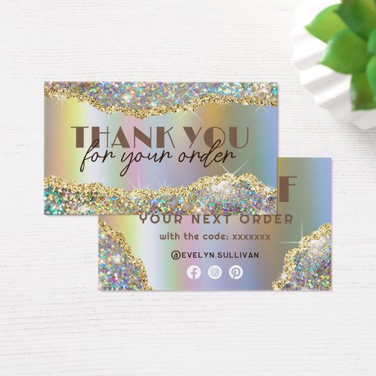 Gold faux iridescent glitter-folie visitekaartje (Bureau)