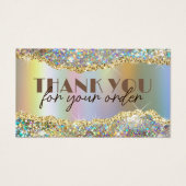 Gold faux iridescent glitter-folie visitekaartje (Voorkant)