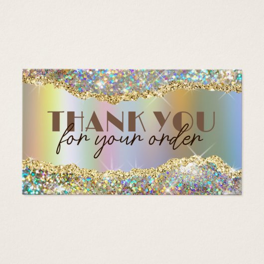 Gold faux iridescent glitter-folie visitekaartje (Voorkant)