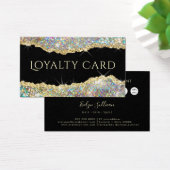 Gold faux iridescent glitter loyalty visitekaartje (Bureau)