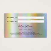 Gold faux iridescent glitter verwijzingskaart visitekaartje (Achterkant)