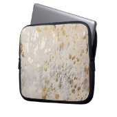 Gold Faux Koeienhuid Print Metallic Cowgirl Wester Laptop Sleeve (Voorkant Links)