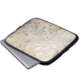 Gold Faux Koeienhuid Print Metallic Cowgirl Wester Laptop Sleeve (Voorkant onderkant)