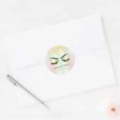 Gold Faux Lashes, Gold Drives Holographic Ronde Sticker (Envelop)