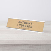 Gold Faux Leather Texture Design Bureau Naambordje (Voorkant)