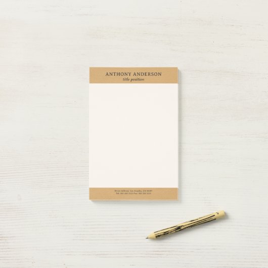 Gold Faux Leather Texture Design Post-it® Notes (Op bureau)