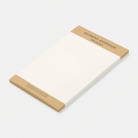 Gold Faux Leather Texture Design Post-it® Notes (Schuin)