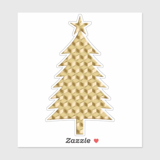 Gold Faux Metallic 3-D Boxes kerstboom Sticker (Vel)