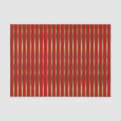 Gold Faux Metallic en Red Stripes Tissuepapier (Voorkant)