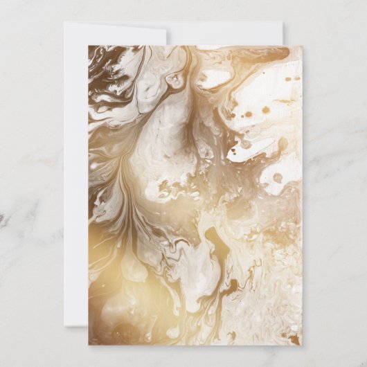 Gold Faux Metallic White Marble Celebrate met ons Kaart (Achterkant)