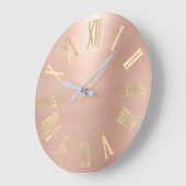 Gold Faux Roos Gold Minimal Metallic Roman Nummers Grote Klok (Hoek)