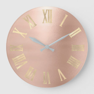 Gold Faux Roos Gold Minimal Metallic Roman Nummers Grote Klok
