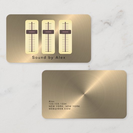 Gold Faux Sound Engineer Visitekaartje (Voorkant / Achterkant)
