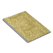 Gold Faux Sparkle Glitter Notitieboek (Rechterzijde)