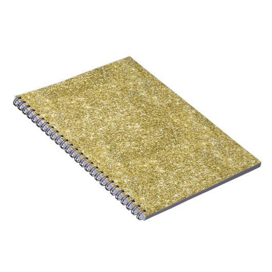 Gold Faux Sparkle Glitter Notitieboek (Rechterzijde)