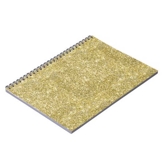 Gold Faux Sparkle Glitter Notitieboek (Linkerzijde)