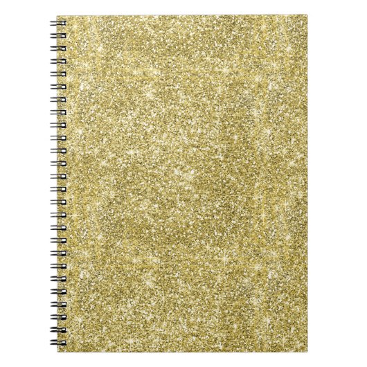 Gold Faux Sparkle Glitter Notitieboek (Voorkant)