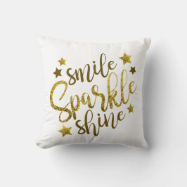 Gold Faux Sparkle Pillow voor haar Kussen