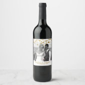 Gold Faux-Stippen - Aangepaste bruiloft Wijn Etiket (Voorkant)