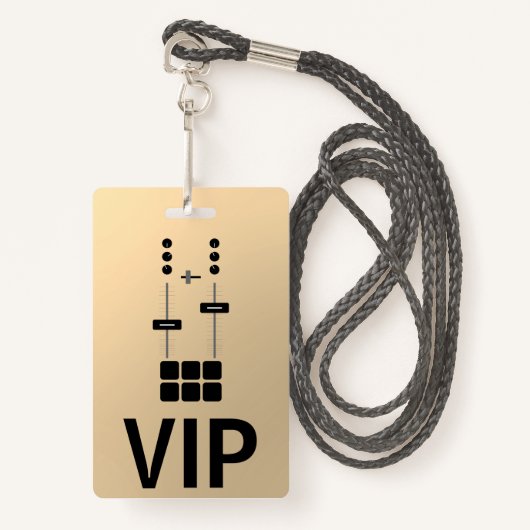 Gold Faux VIP DJ Badge (Voorkant met draagriem)