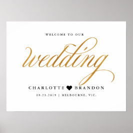 Gold faux welkom bij ons trouwbord poster