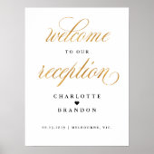 Gold faux welkom bij ons trouwbord poster