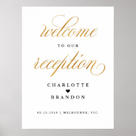 Gold faux welkom bij ons trouwbord poster