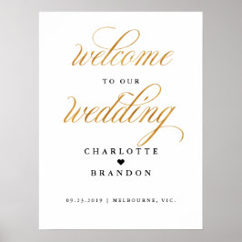 Gold faux welkom bij ons trouwbord poster
