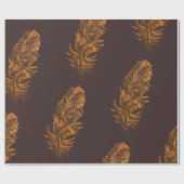Gold Feather Cadeaupapier (Vlak)