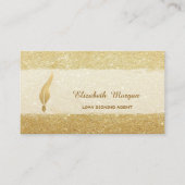 Gold Feather Notary Gold Glitter Visitekaartje (Voorkant)