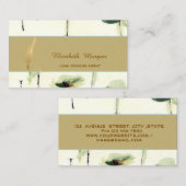 Gold Feather Notary Stripe Floral Visitekaartje (Voorkant / Achterkant)